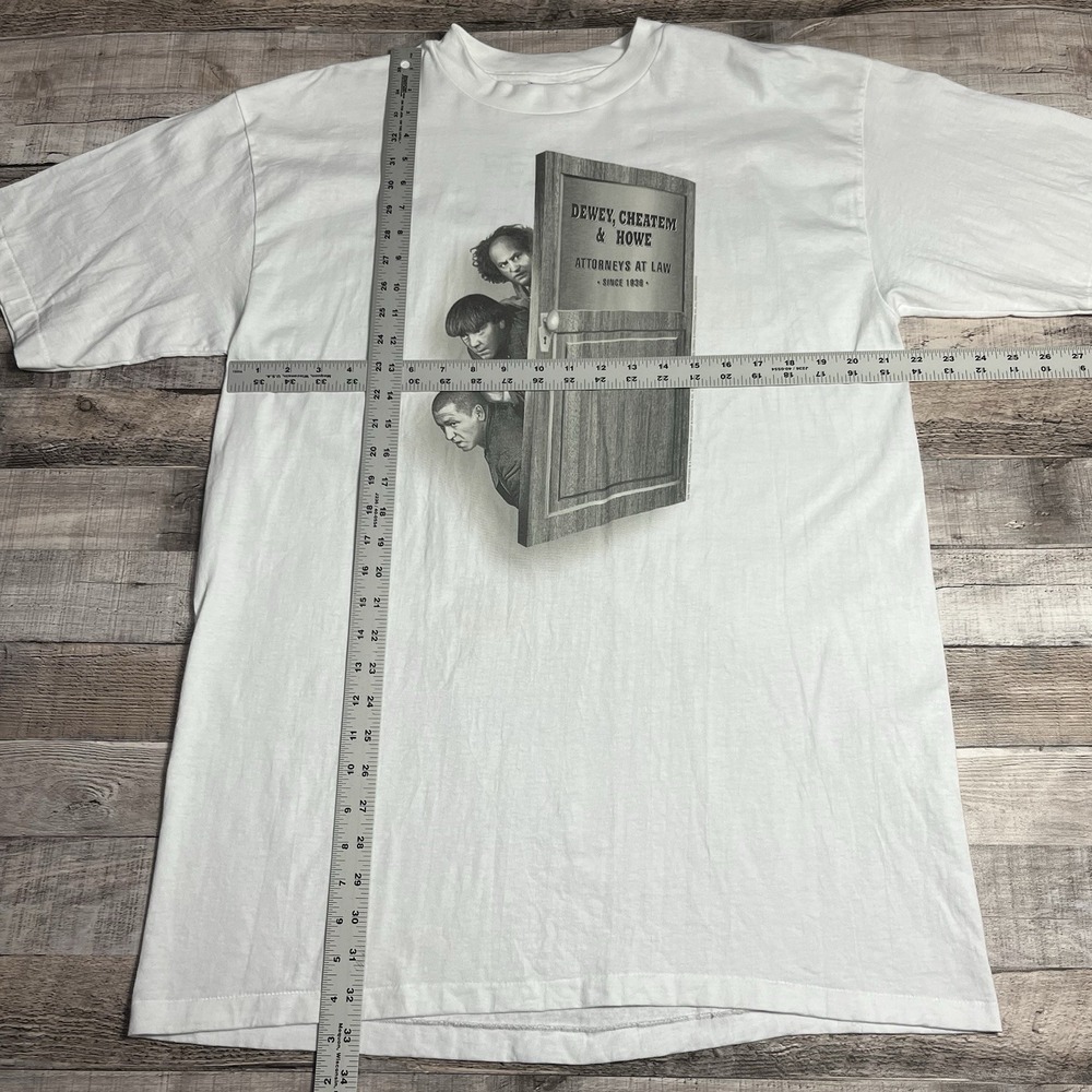 Three Stooges Shirt Size XL White 90s Curly Larry Moe Funny Tee Door Peeking - Picture 5 of 8